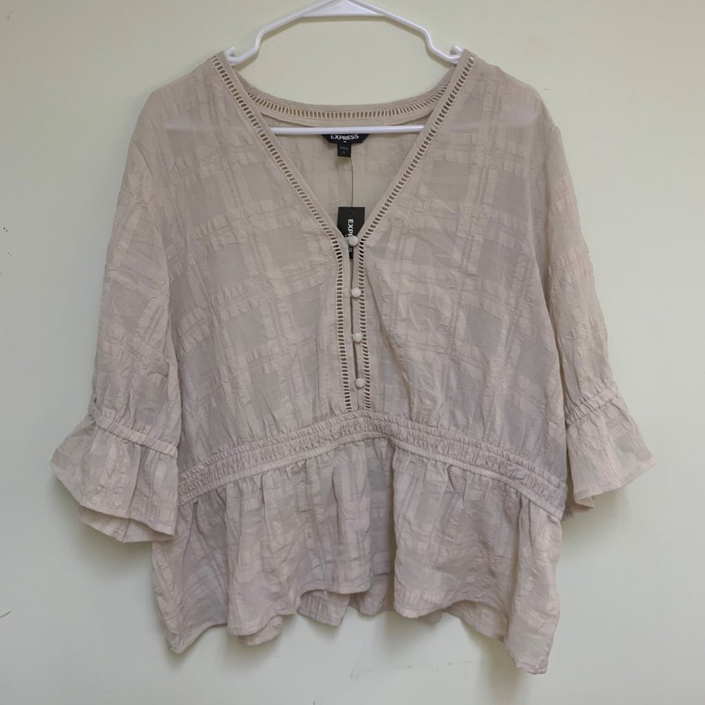 NWT Express Button Front Babydoll Blouse
